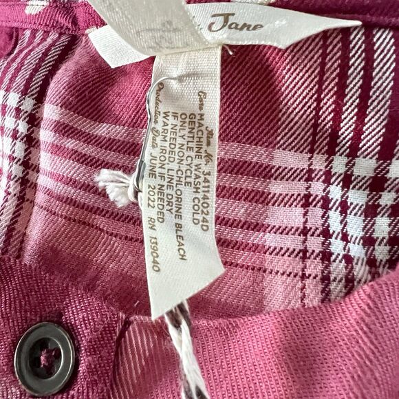 Matilda Jane You & Me Brushed Flannel Red Plaid Dress Midi Sz Med Heart To Heart - Picture 10 of 10